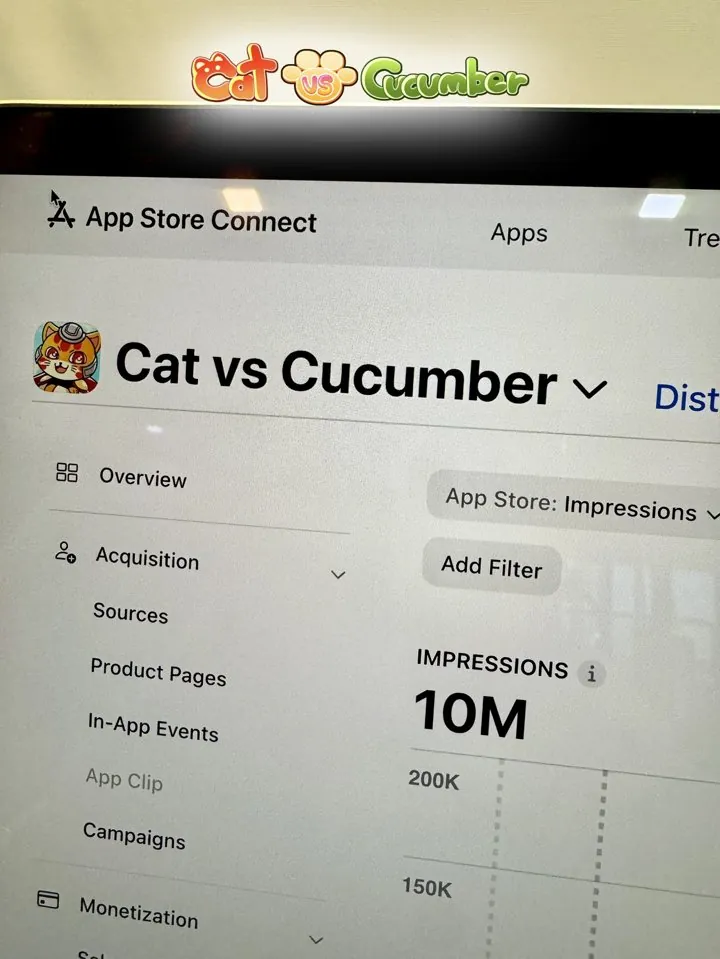 App Store Connect showing 10M impressions